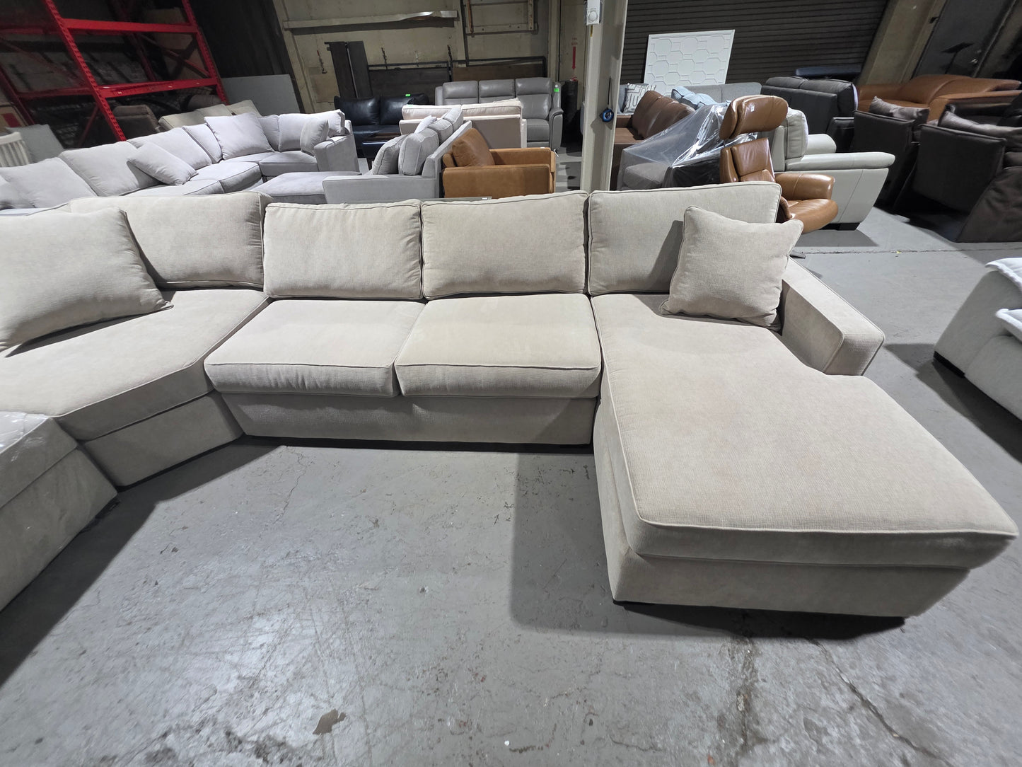Radley 4-Pc. Fabric Sleeper Sectional (Heavenly Chrome Beige)