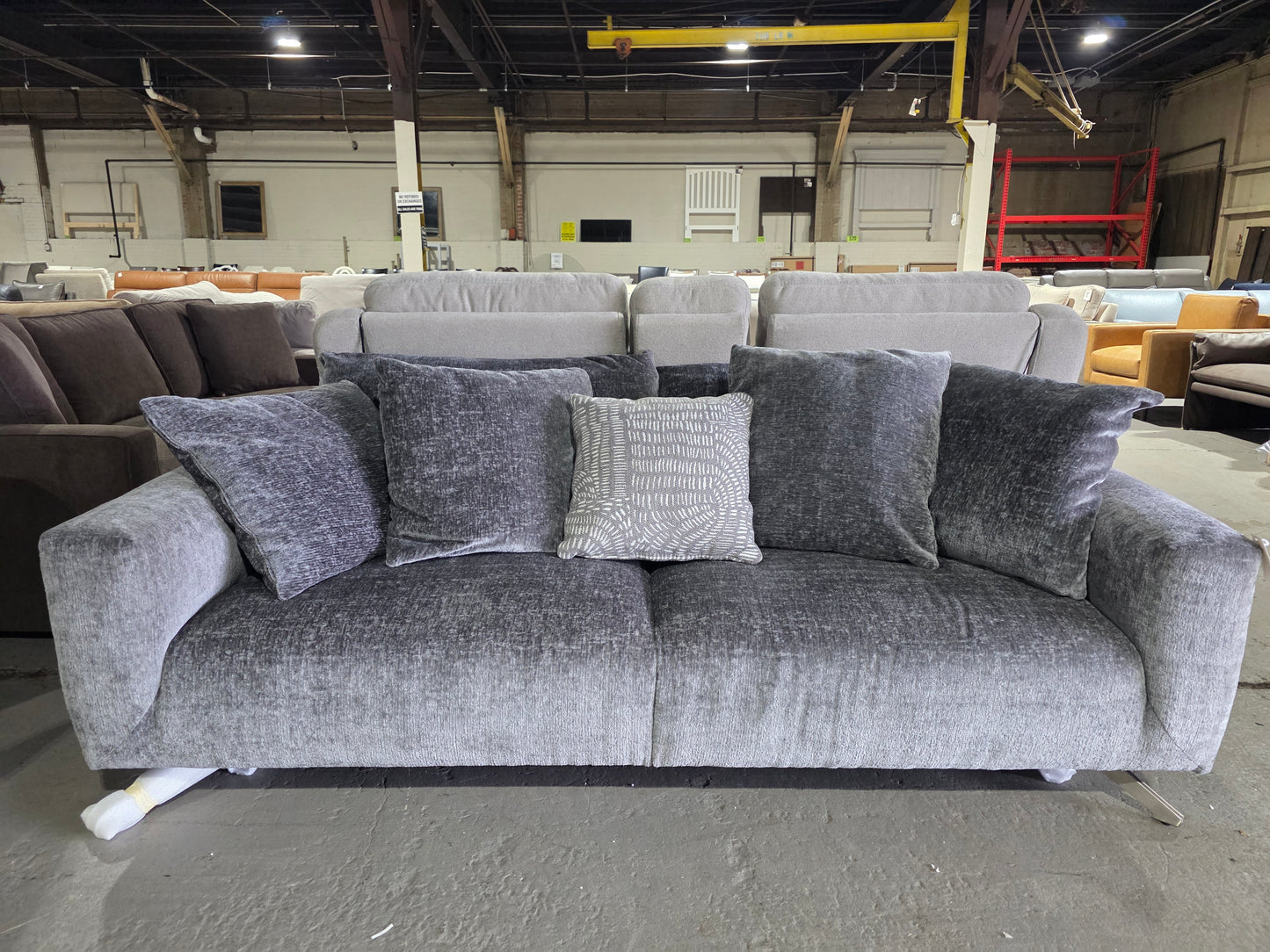 Grey Fabric Apartment Sofa