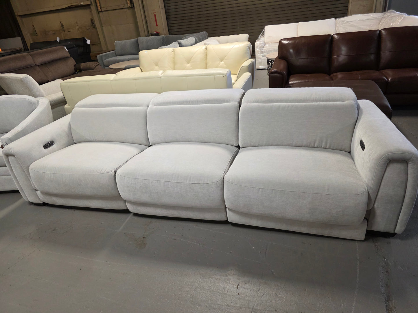 3-Pc. Fabric Sectional w/ 2 Power Recliners
