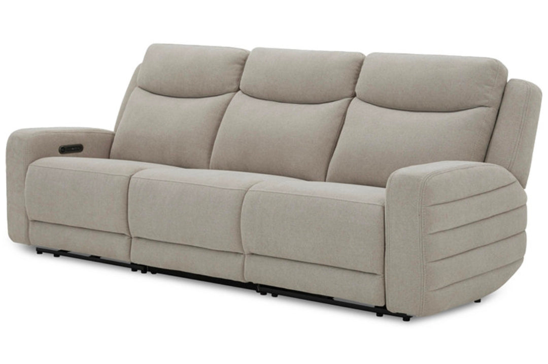 Kristyan 3-Pc. Fabric Sofa with Power Motion Chairs (Dove)
