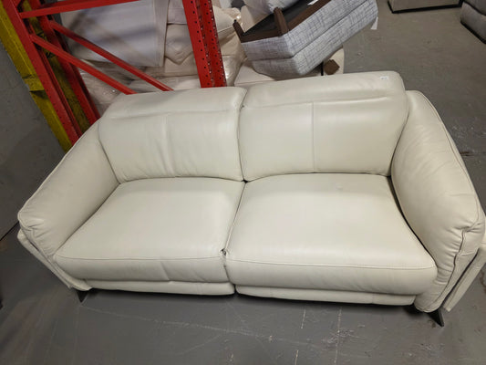 2-Piece Silvio Leather Reclining Loveseat (Frost)