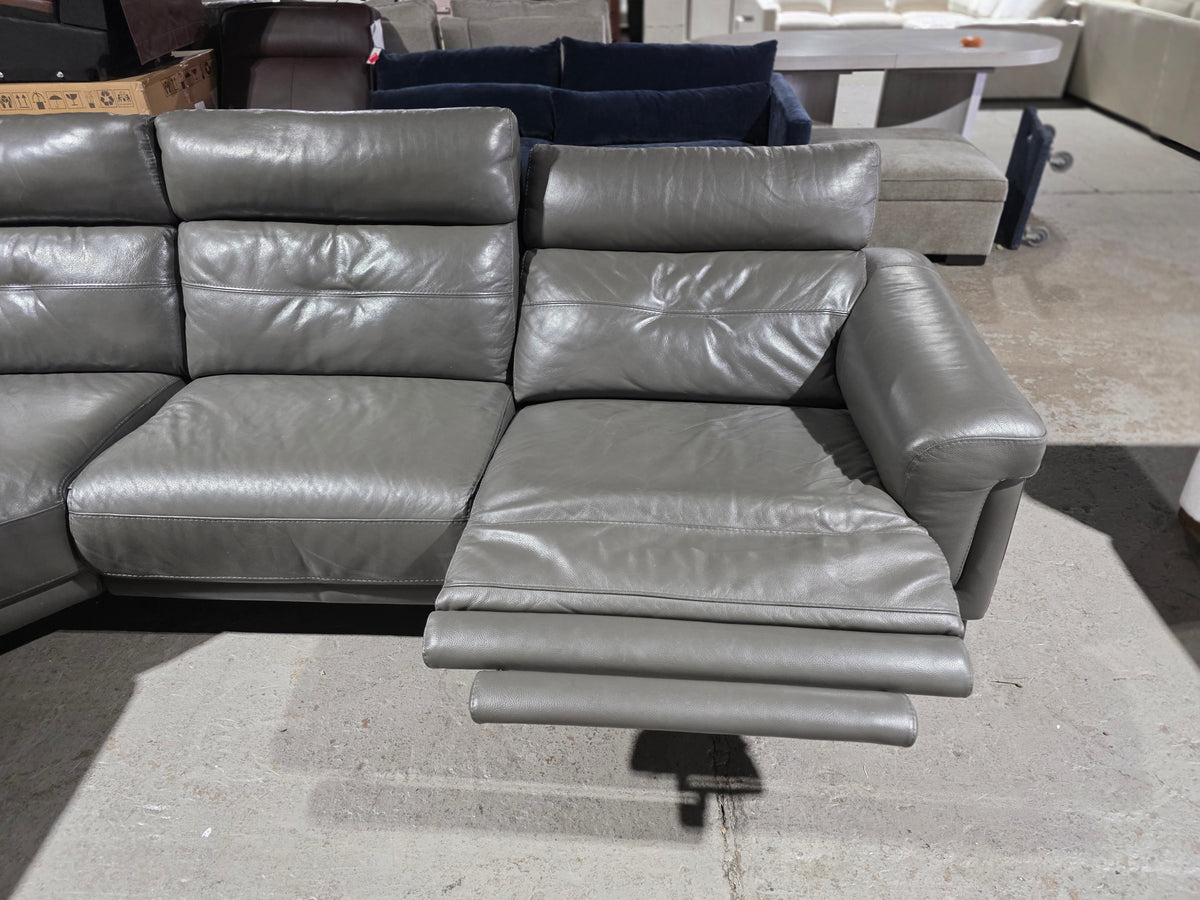 Leather 5-Pc. Sectional with 3 Power Recliners
