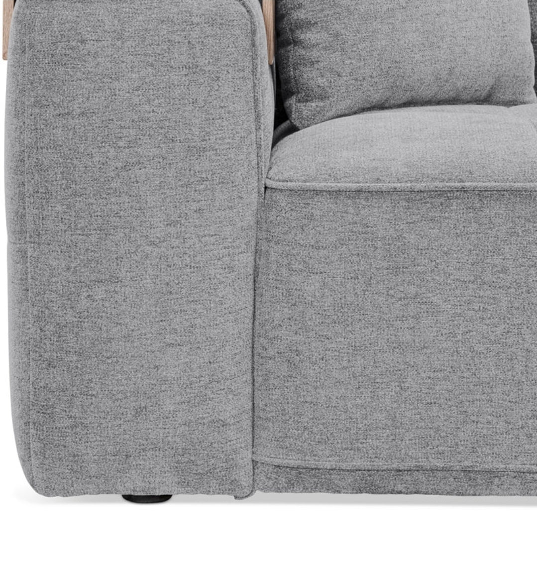Nycolle 5-Pc. Modular Fabric L-Shape Sectional with 1 Console (Mineral)