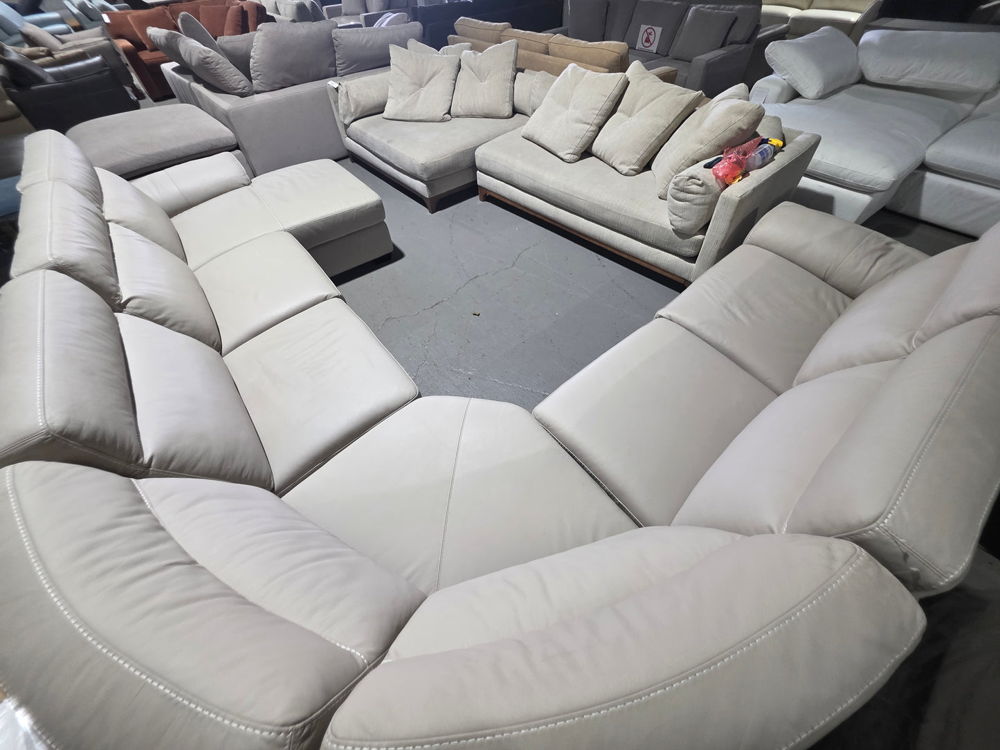 Julius II 6-Pc. Leather Chaise Sectional with 2 Power Recliners