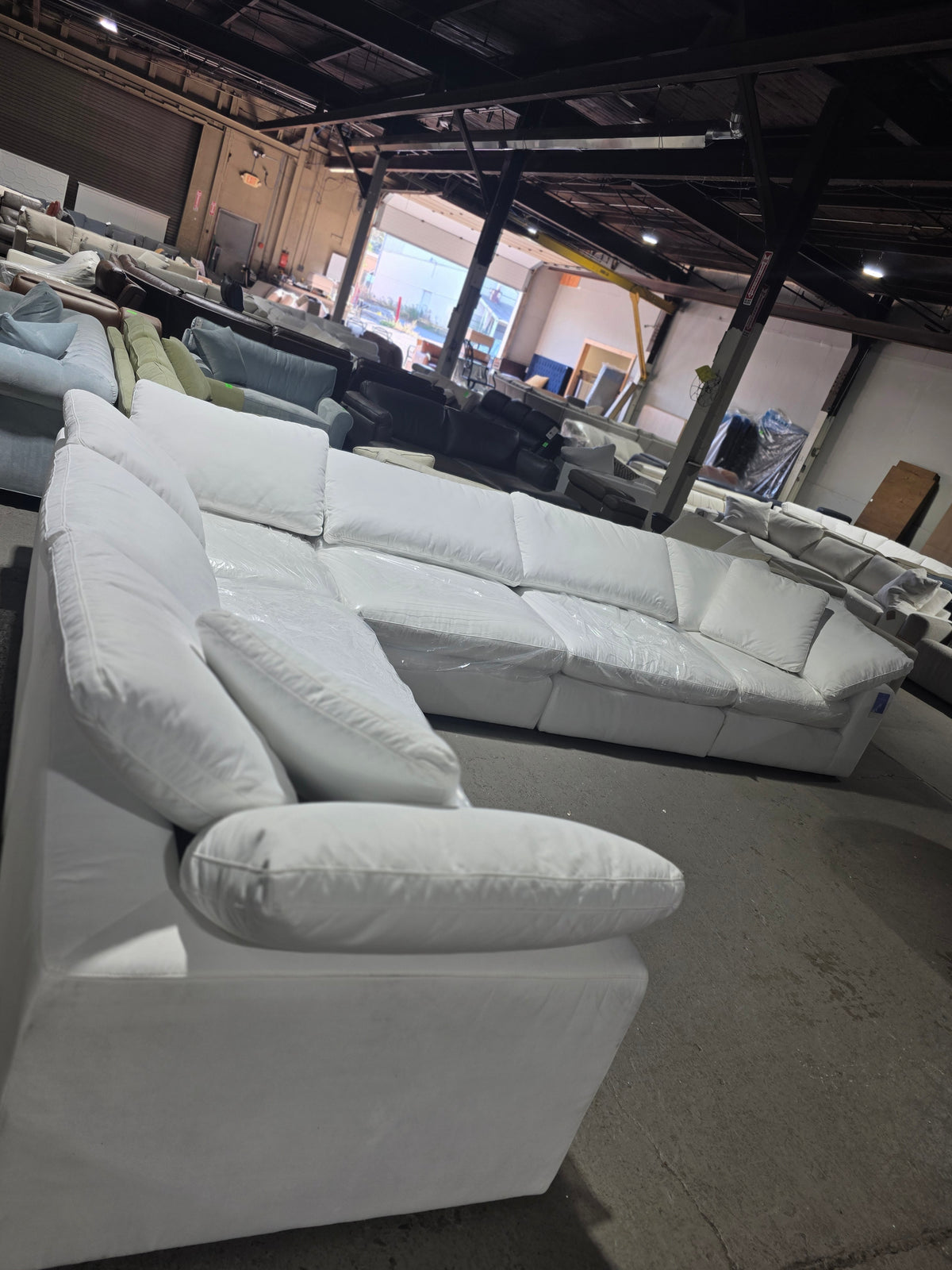 Fog 6-Pc. Fabric L-Sectional Sofa Set (White)