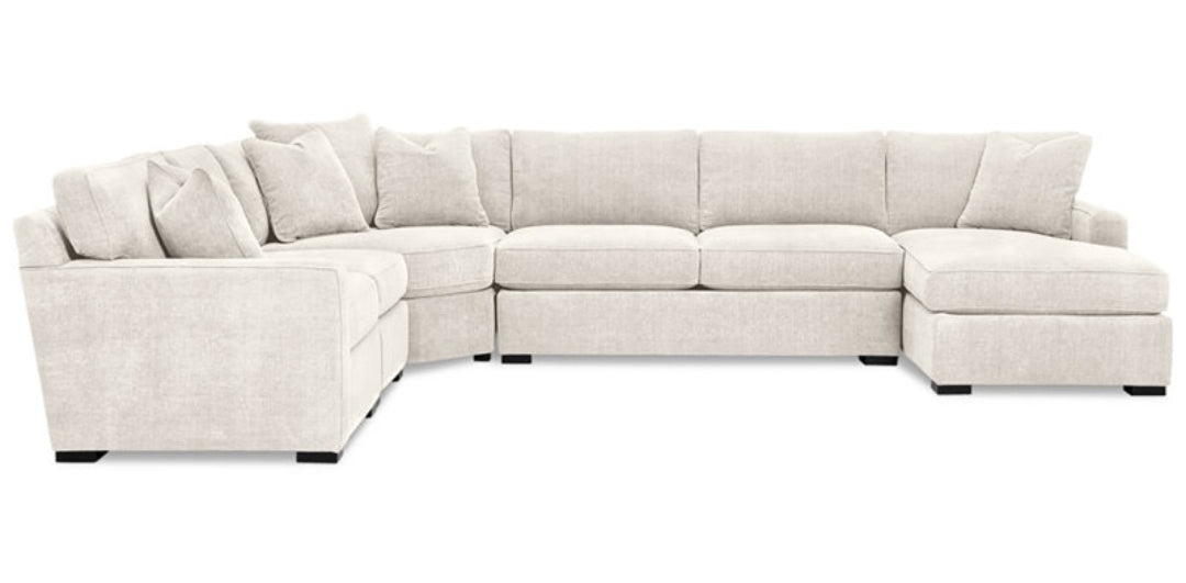 Radley 5-Piece Fabric Chaise Sectional Sofa (Heavenly Oyster White)