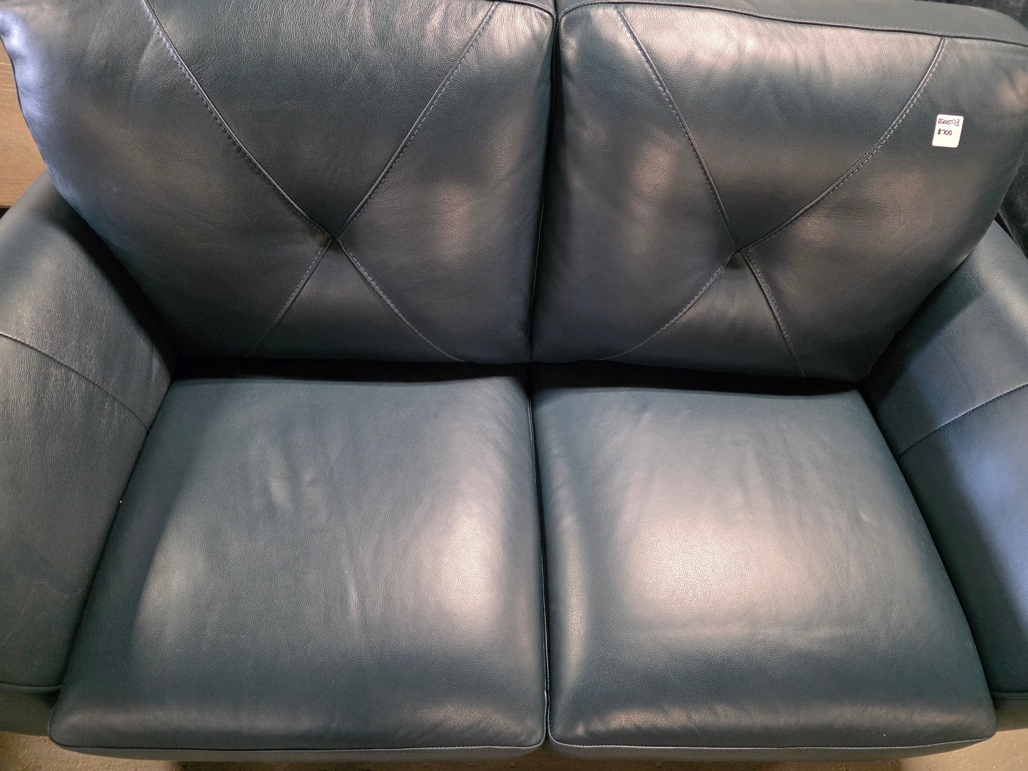 Myia 62" Leather Loveseat (Peacock Blue)