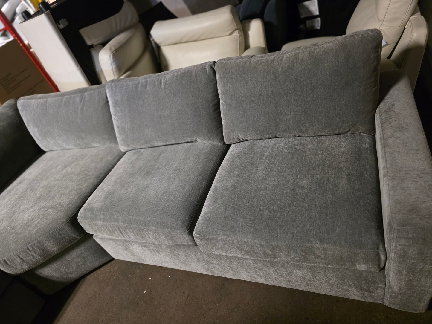 Grey 3-Pc. Fabric Sectional Sofa