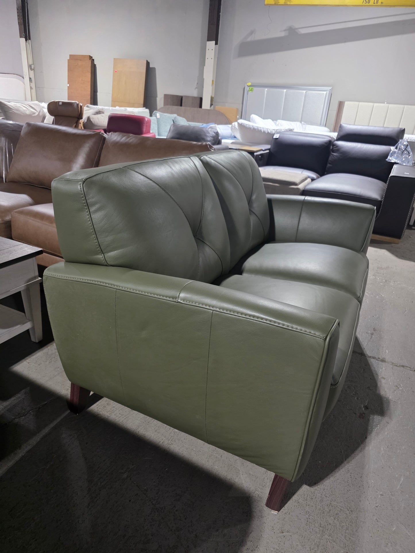 Myia 62" Leather Loveseat (Green)