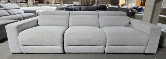 Nevio 3-Pc. Fabric Power Headrest Sectional with 1 Power Motion Chair
