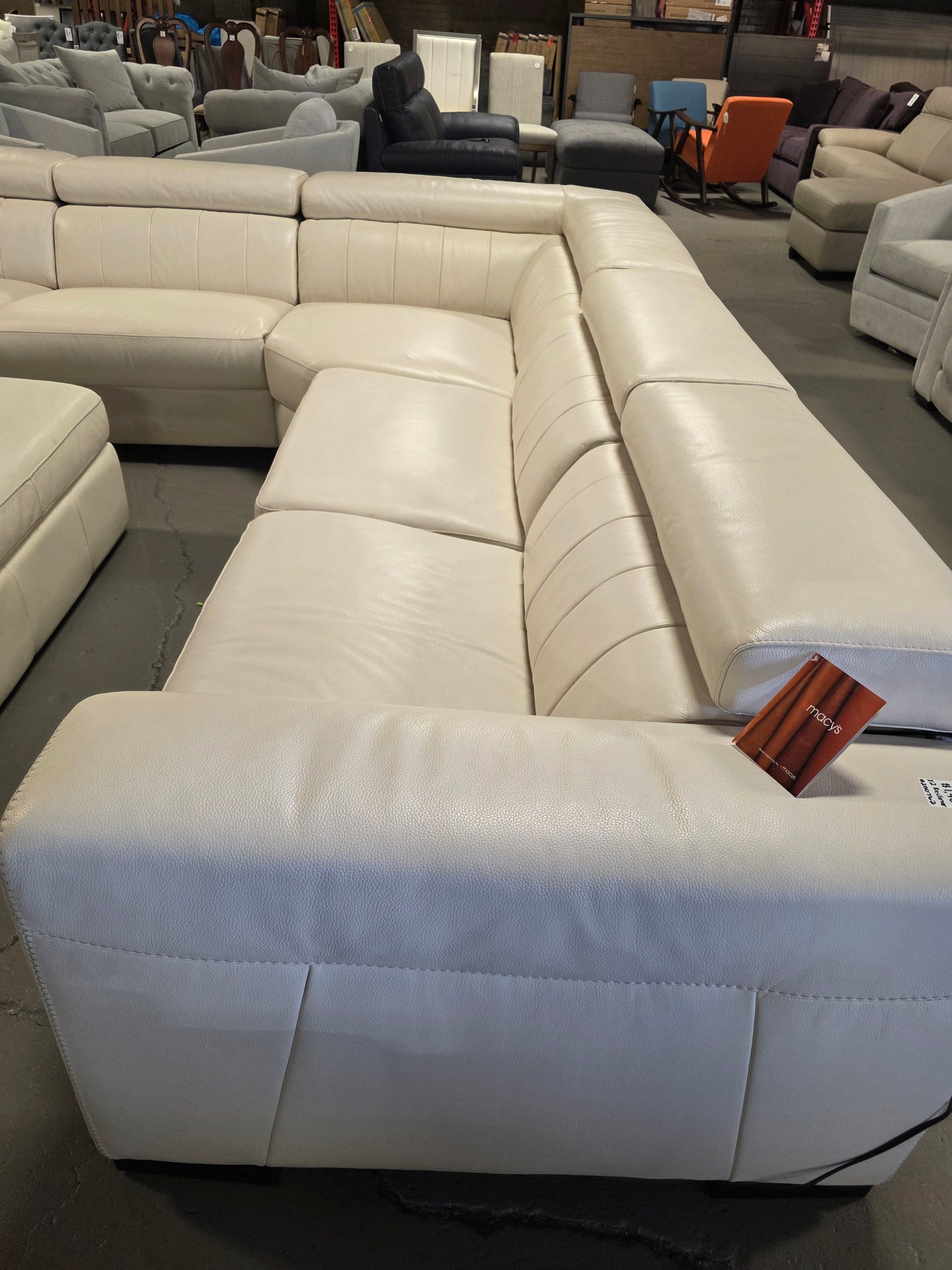 Rinan 125" 5-Pc. Leather Sectional with 2 Power Recliners