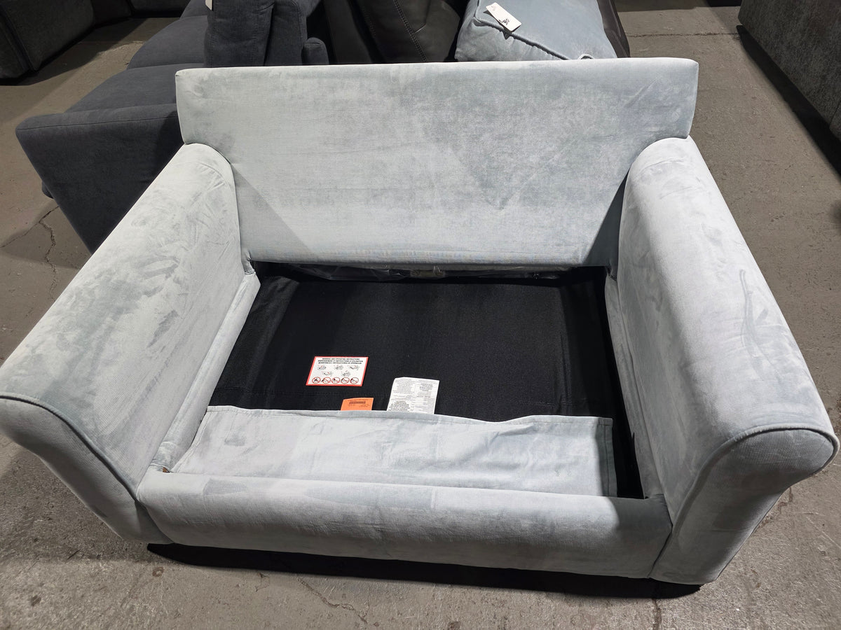 Radley Rollarm Fabric Sleeper Loveseat (Powder Blue)