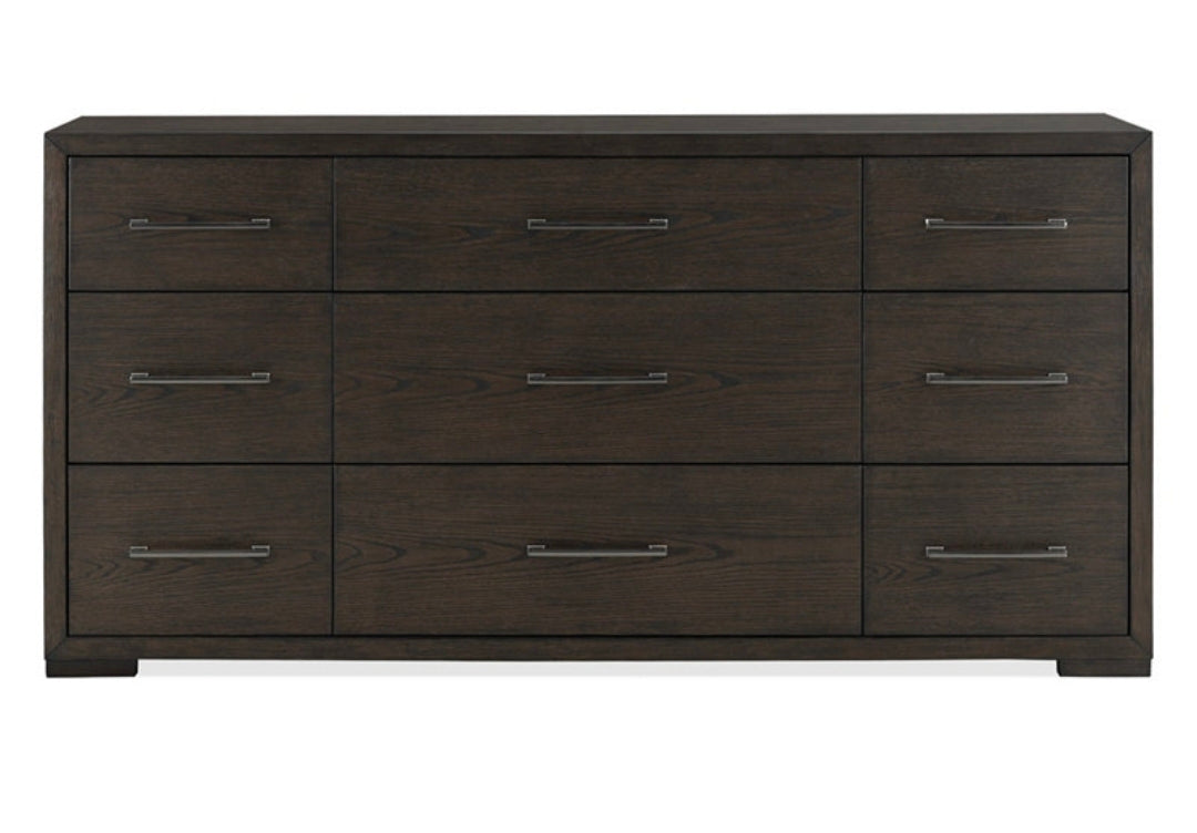 Ryder 35" Oak Veneer 9-Drawer Dresser