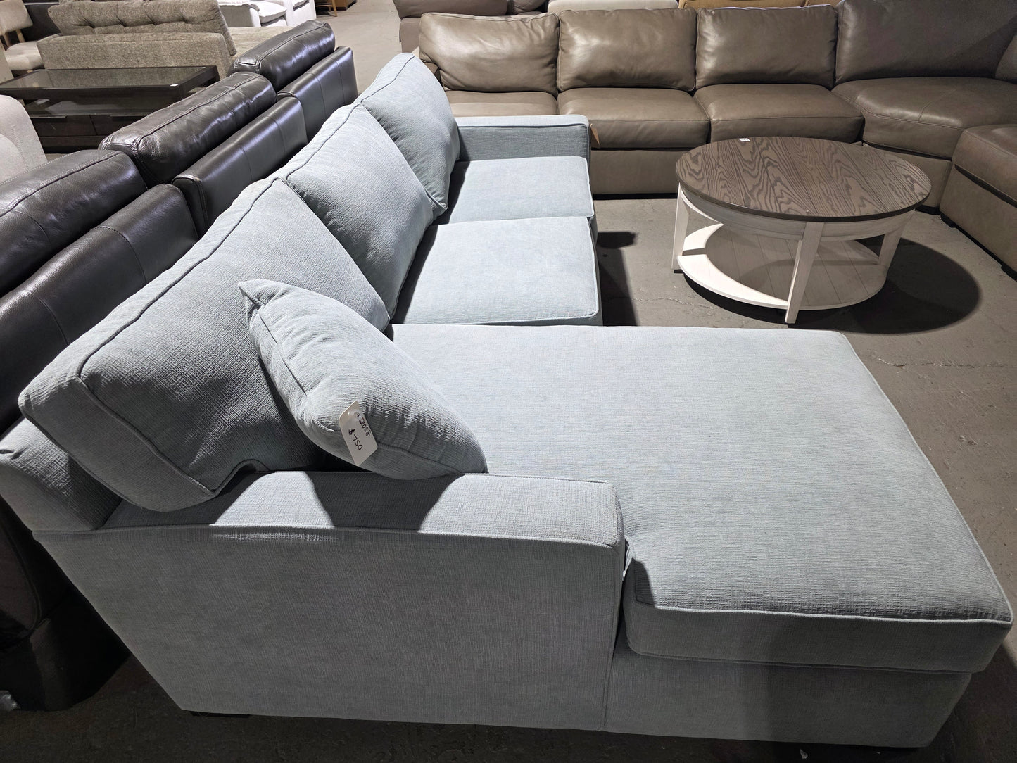 Radley 3-Pc. Fabric Chaise Sectional Sofa (Heavenly Robinsegg Blue)