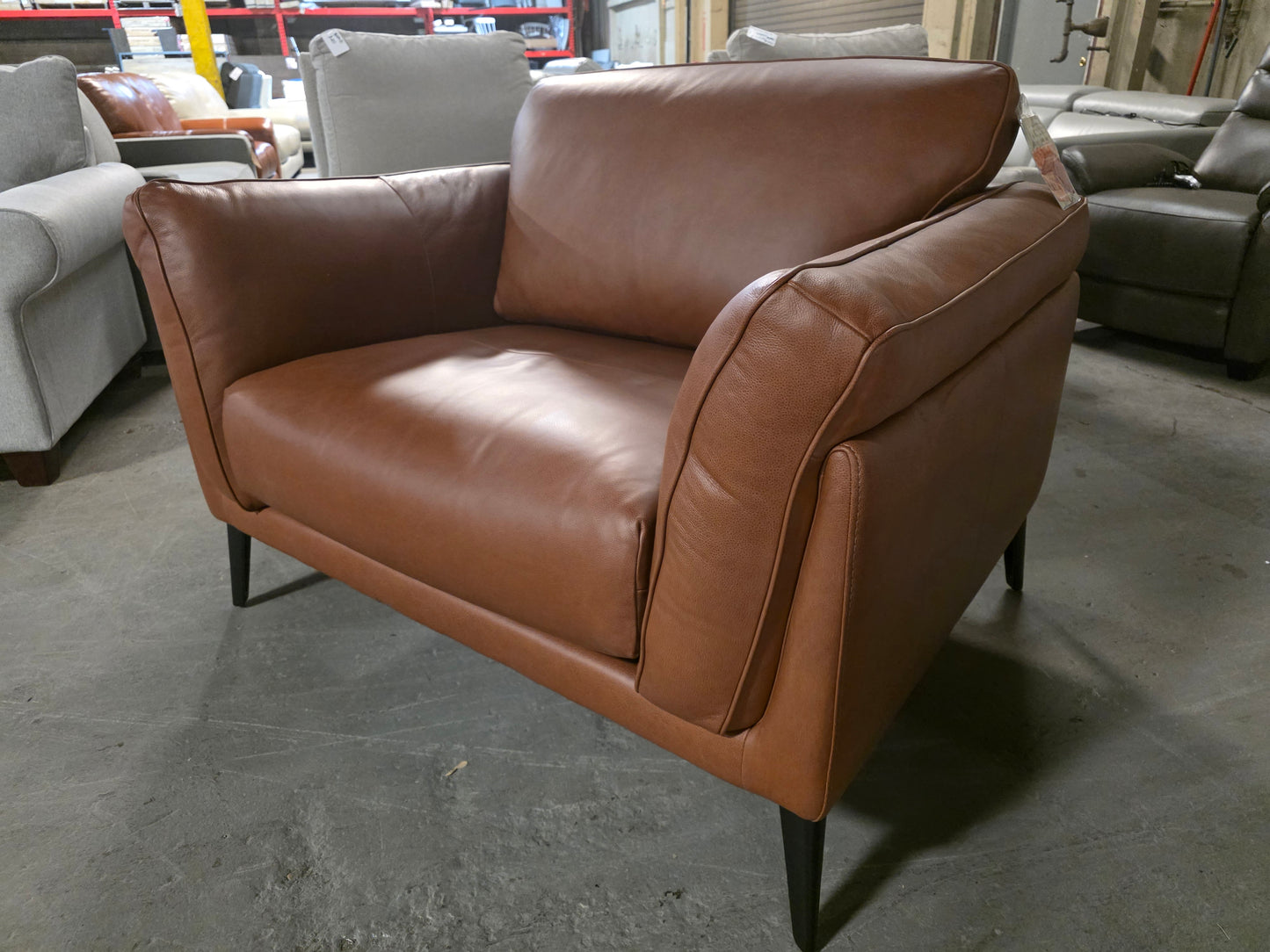 Keery 49" Leather Chair (Caramel)