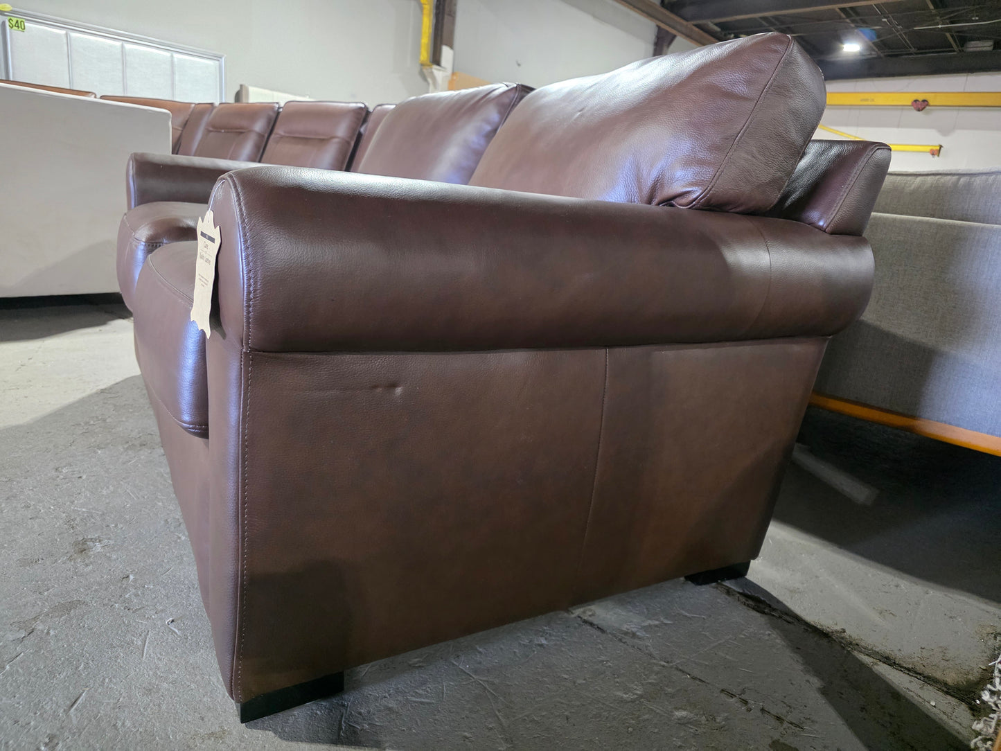 Radley Roll Arm 61" Leather Loveseat (Chocolate)