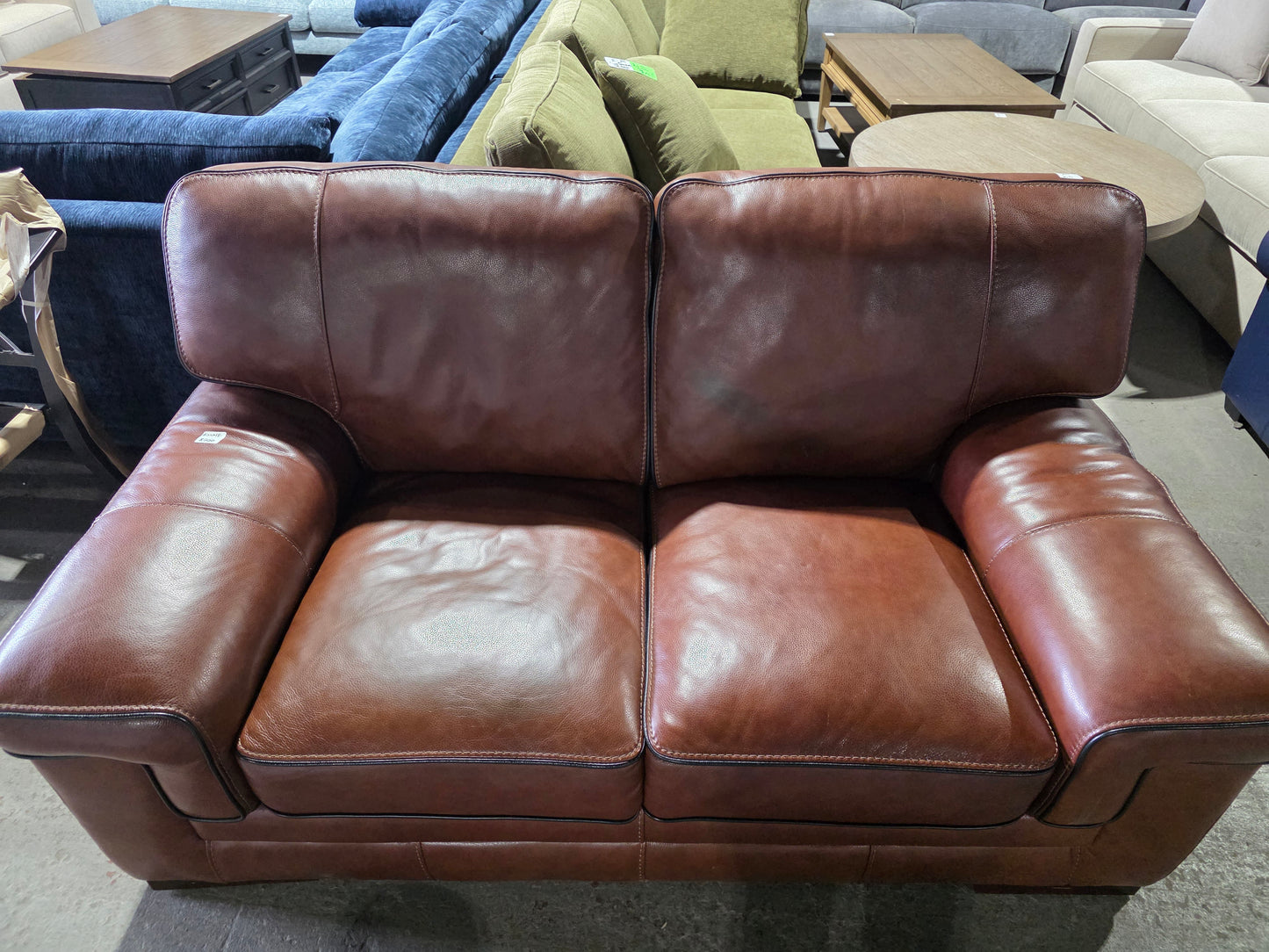 Myars 69" Leather Loveseat (Cognac)