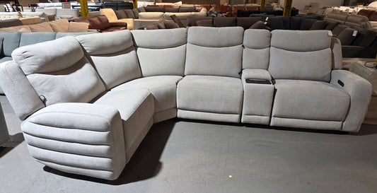 Kristyan 4-Pc. Fabric Sofa with 2 Power Motion Chairs  (Dove)